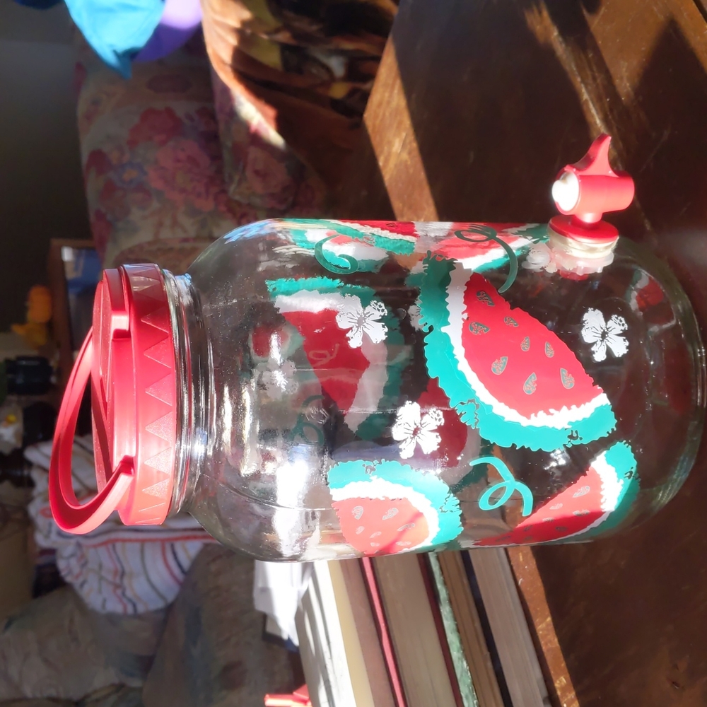 vintage watermelon glass jug